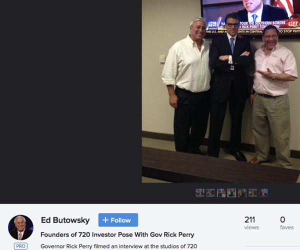 Ed Butowsky and Joe Harberg Founders of 720 Investor pose with Gov Rick Perry